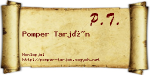 Pomper Tarján névjegykártya